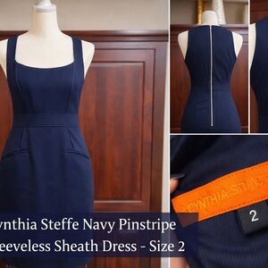 Cynthia Steffe Navy Blue Dress with Orange Label